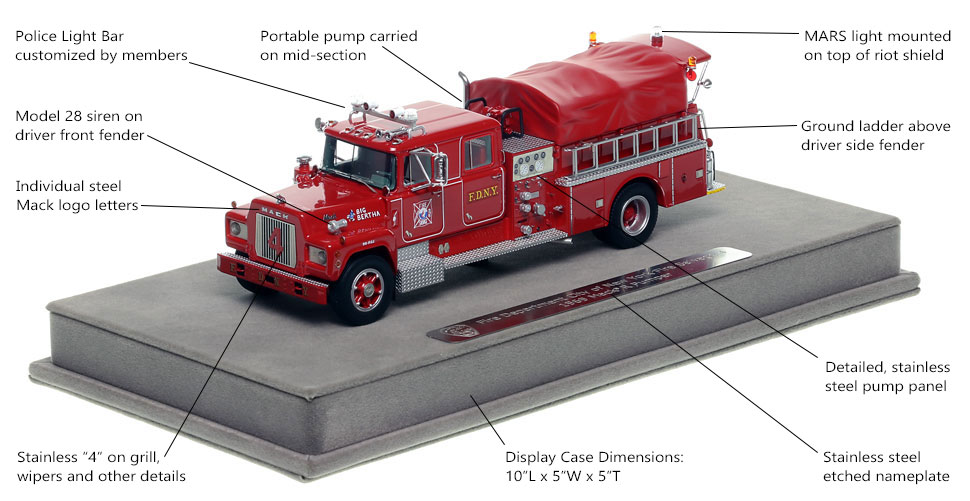 Features and Specs of FDNY's 1969 Mack R Salvage 4 scale model