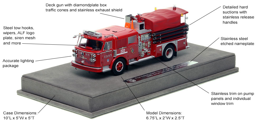 Features and Specs of FDNY's 1980 American LaFrance Engine 222 scale model