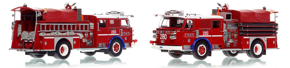 FDNY's 1980 Engine 280 scale model is hand-crafted and intricately detailed.