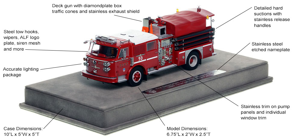 Features and Specs of FDNY's 1980 American LaFrance Engine 50 scale model