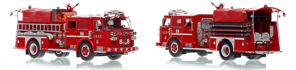 FDNY's 1980 Engine 88 scale model is hand-crafted and intricately detailed.