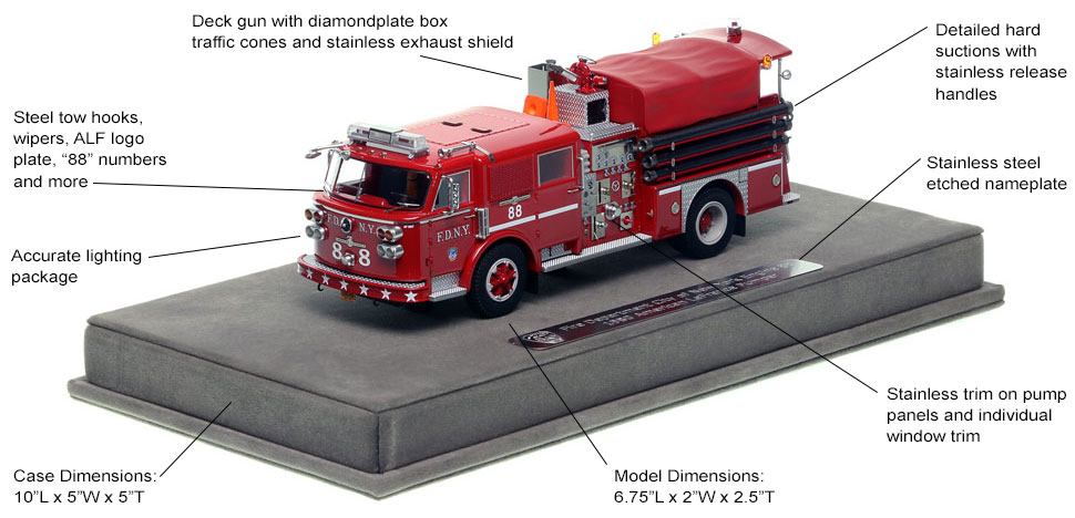 Features and Specs of FDNY's 1980 American LaFrance Engine 88 scale model