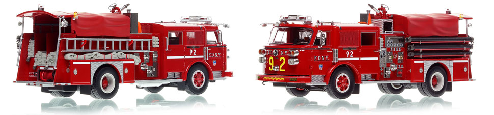 FDNY's 1980 Engine 92 scale model is hand-crafted and intricately detailed.
