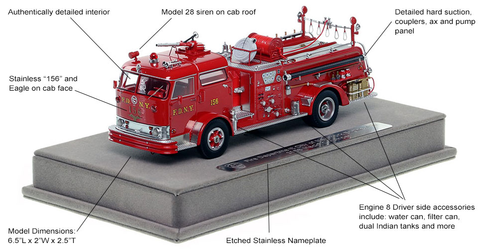 Features and Specs of FDNY's 1958 Mack C Engine 156 scale model