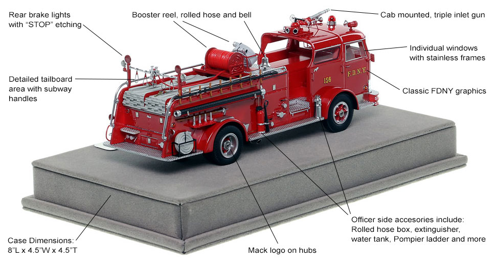 Specs and Features of FDNY's 1958 Mack C Engine 156 scale model