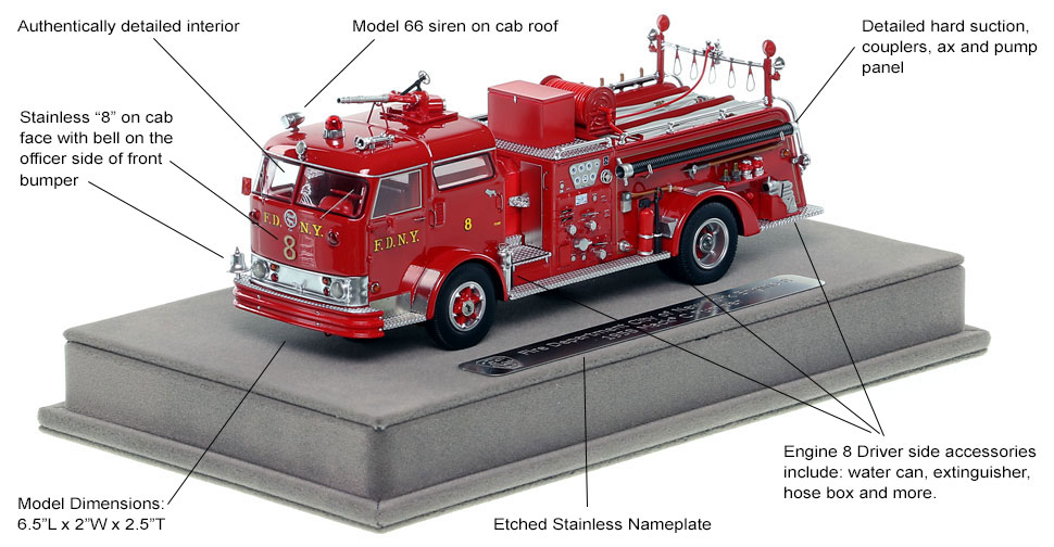 Features and Specs of FDNY's 1958 Mack C Engine 8 scale model
