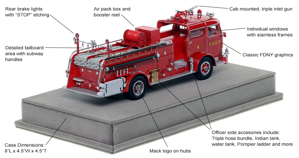 Specs and Features of FDNY's 1958 Mack C Engine 8 scale model