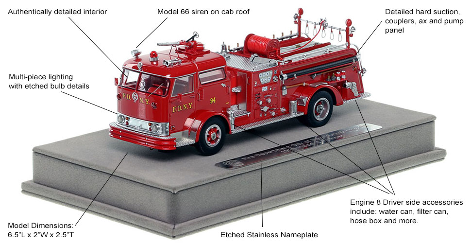 Features and Specs of FDNY's 1958 Mack C Engine 94 scale model