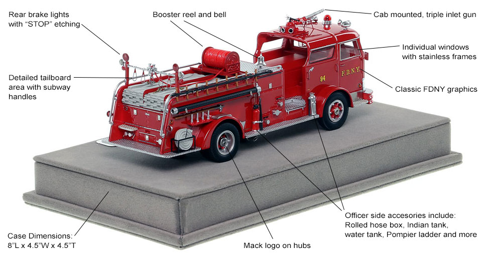 Specs and Features of FDNY's 1958 Mack C Engine 94 scale model