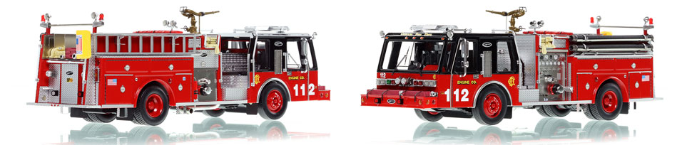 Chicago E-One Hurricane Engine 112 scale model is hand-crafted and intricately detailed.
