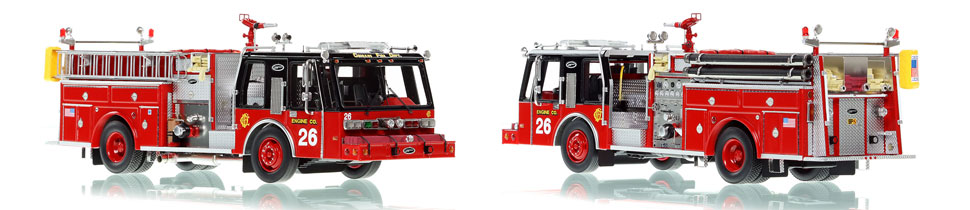 Chicago E-One Hurricane Engine 26 scale model is hand-crafted and intricately detailed.