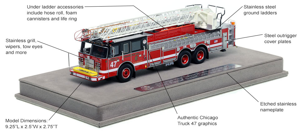 Features and Specs of Chicago's 2000 Truck 47 scale model