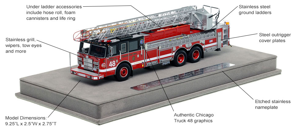 Features and Specs of Chicago's 2002 Truck 48 scale model