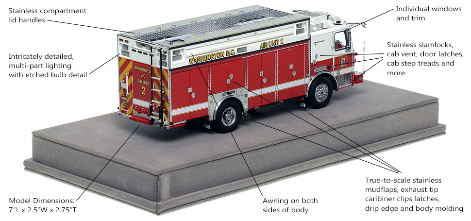 Specs and Features of DC Fire and EMS KME Air Unit 2 scale model