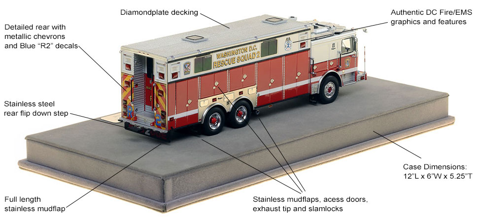 Specs and Features of DC Fire and EMS Rescue 2 scale model