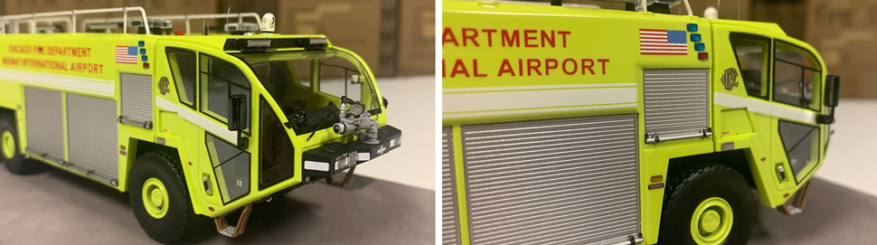 Close up images 9-10 of Chicago Midway ARFF 651 scale model