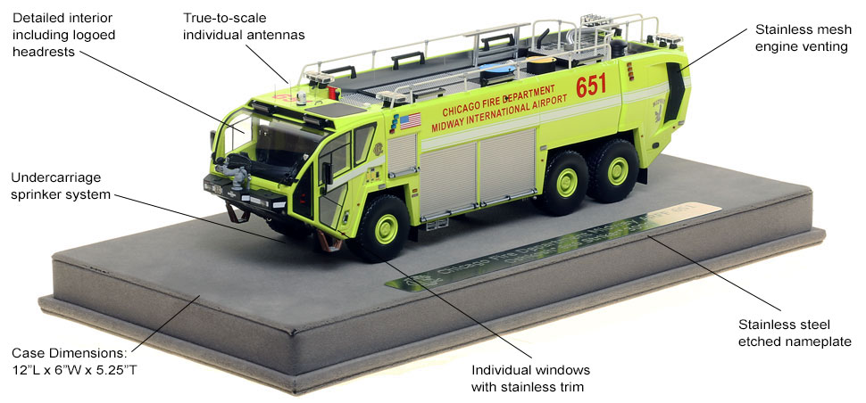 Features and Specs of Chicago Midway ARFF 651 scale model