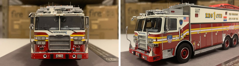 Closeup pictures 1-2 of the FDNY Rescue 1 scale model