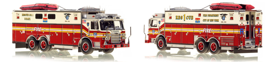 FDNY's Rescue 1 scale model is hand-crafted and intricately detailed.