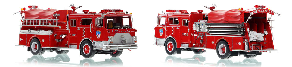 FDNY Engine 8 scale model is hand-crafted and intricately detailed.