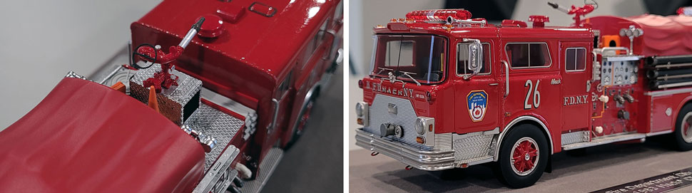Close up images 7-8 of FDNY 1983 Mack CF Engine 26 scale modeles 5-6 of FDNY 1983 Mack CF Engine 26 scale model