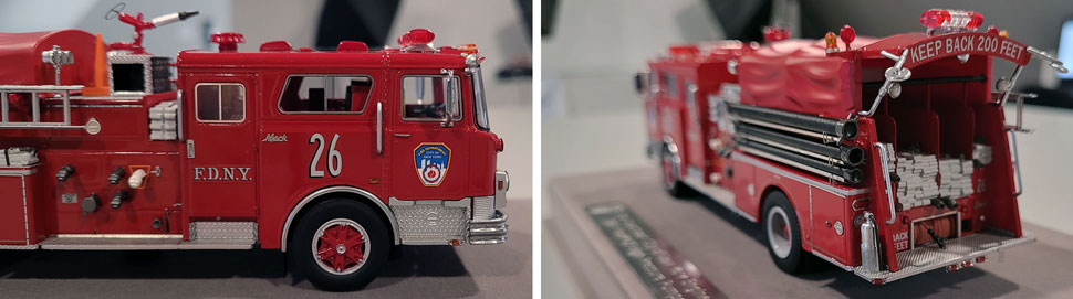 Close up images 5-6 of FDNY 1983 Mack CF Engine 26 scale model