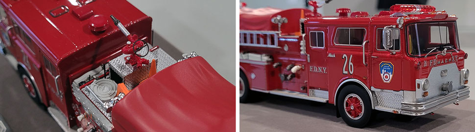 Close up images 1-2 of FDNY 1983 Mack CF Engine 26 scale model