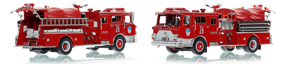 The first museum grade scale model of Manhattan's 1983 Mack CF Engine 26