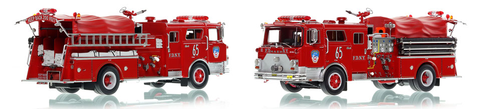 FDNY Engine 65 scale model is hand-crafted and intricately detailed.