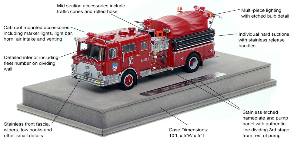 Features and Specs of FDNY's 1983 Mack CF Engine 65 scale model