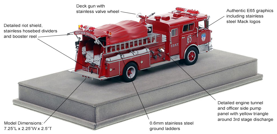 Specs and Features of FDNY's 1983 Mack CF Engine 65 scale model