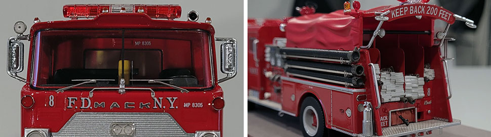Close up images 11-12 of FDNY 1983 Mack CF Engine 8 scale model