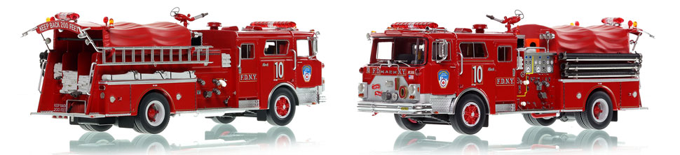 FDNY Engine 10 scale model is hand-crafted and intricately detailed.