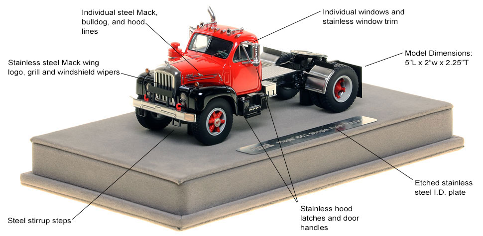 Features and Specs of the Mack B-61 single axle tractor