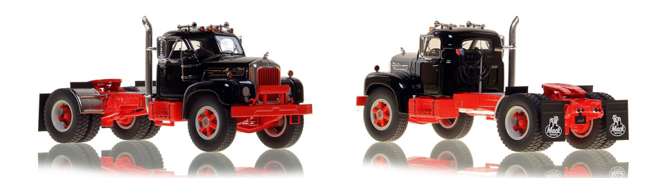Mack B-61 single axle tractor scale model is hand-crafted and intricately detailed.