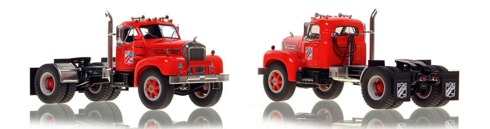 The first museum grade scale model of the Mack B-61 single axle tractor in the ATHS 2021 show model livery