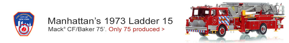 FDNY Mack CF/Baker 75' Tower Ladder 15 in Manhattan - 1:50 scale model