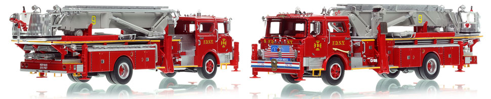 FDNY's 1972 Mack CF/Baker Tower Ladder 9 is now available as a museum grade replica
