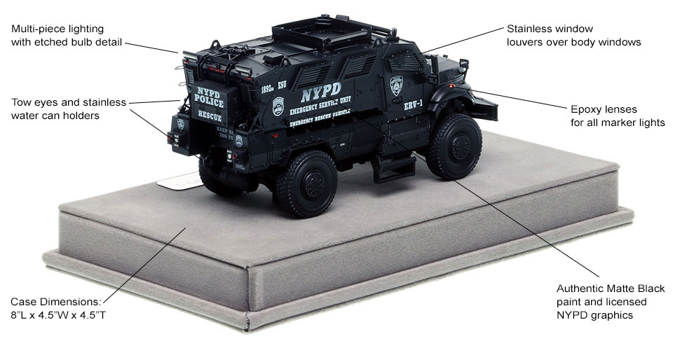 Specs and Features of NYPD's ERV-1 scale model