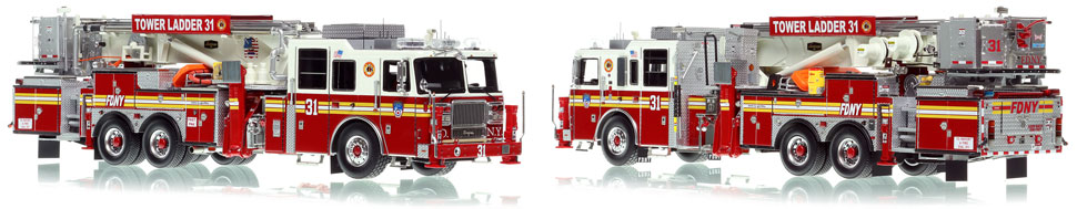 FDNY's Ladder 31 scale model is hand-crafted and intricately detailed.