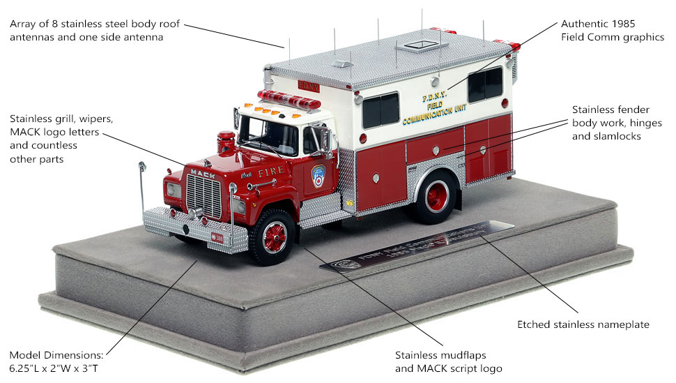 Features and Specs of FDNY's 1985 Field Communications scale model