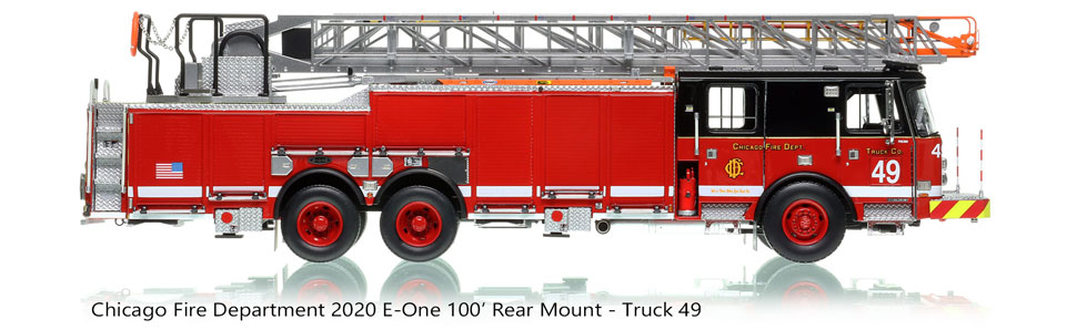 Learn more about Chicago's 2020 E-One 100' Truck 49 1:50 scale model!