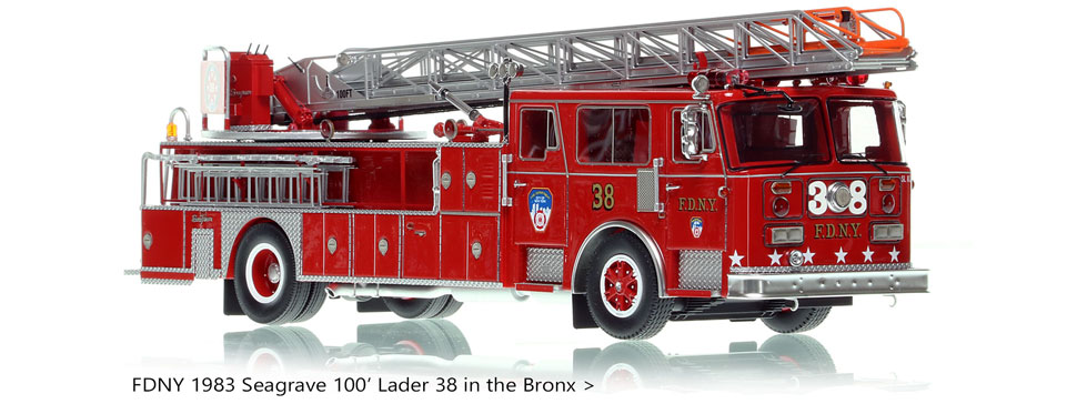 FDNY 1983 Seagrave 100' Ladder 38 in the Bronx - 1:50 scale model