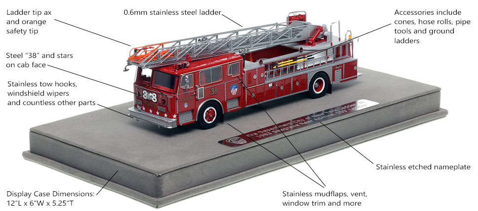 Features and Specs of FDNY's 1983 Ladder 38 scale model