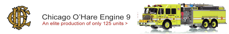 See the massive E-One pumper tanker Engine 9 at O'Hare International Airport
