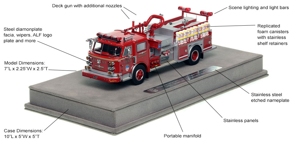 Features and Specs of FDNY American LaFrance Satellite 2 scale model