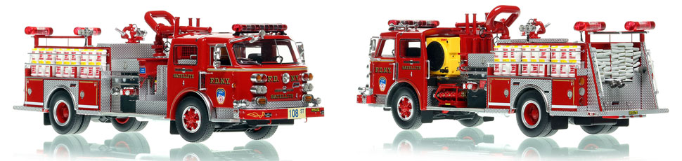 FDNY's American LaFrance Satellite 4 scale model is hand-crafted and intricately detailed.