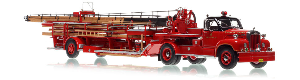 Chicago Hook & Ladder Company 25 - 1960 Mack B Tractor with FWD 85' Aerial scale model