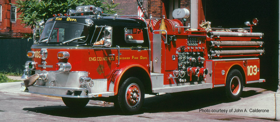 Chicago's 1972 American LaFrance Engine 103 courtesy of John A. Calderone