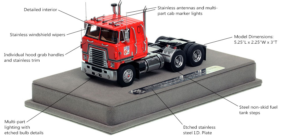 Features and Specs of the 2022 ATHS Show Model International 4070B Transtar II cabover tractor